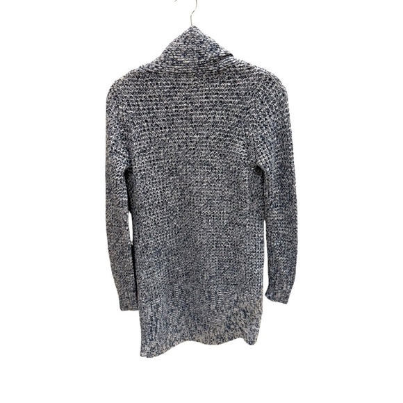 Derek Heart Open Front Shawl Collar Cardigan Sweater Medium Blue Marled Casual - Picture 2 of 3